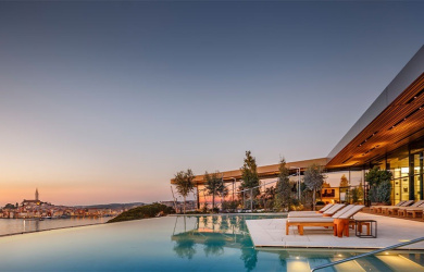 Grand Park Hotel Rovinj Selected Among Croatia's Best, Featuring Stunning Pool Lighting